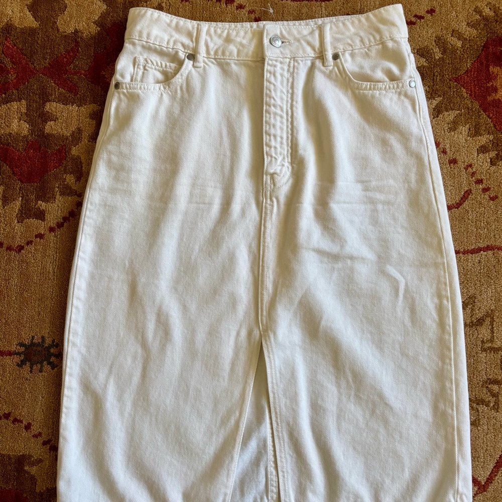 BA&SH size 2 NWOT denim skirt, cream ivory color